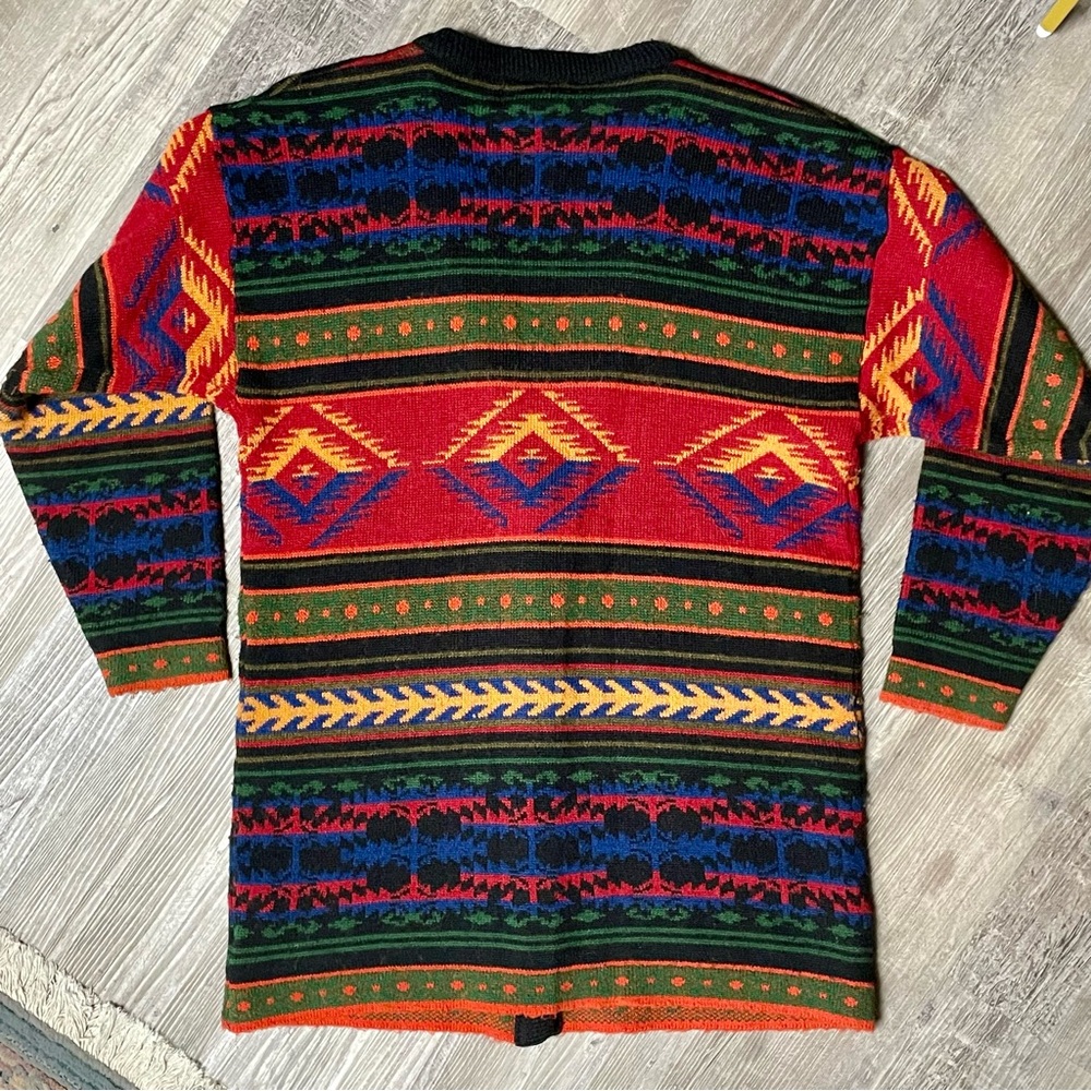 Vintage 1990s Kathryn Deene New York Wool Blend Western Knit Cardigan - Picture 12 of 12